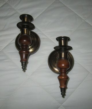 Set Of 2=vintage Wood/metal Homco Candle Holder Sconces