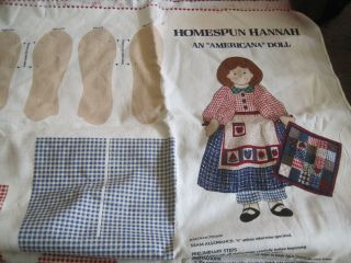 Vtg Vip/cranston Fabric Panel Homespun Hannah An Americana Doll