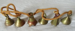 Vintage Brass Hanging Christmas Graduated Bells/wing Chime