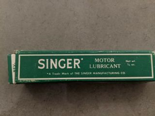 Vintage Metal Tube Of Singer Sewing Machine Motor Lubricant 1/2 Oz.