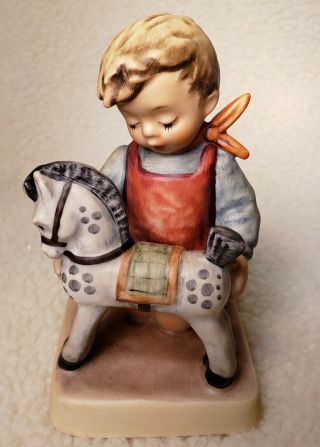 Vintage Hummel ' HORSE TRAINER ' 423,  Boy w/ Toy Horse Figurine,  4.  5 