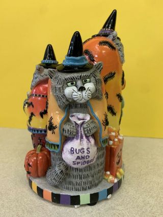 Fitz And Floyd Halloween Kitty Witches Musical Retired 2002