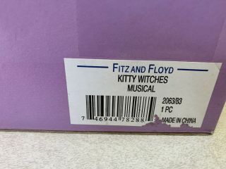 Fitz And Floyd Halloween Kitty Witches Musical Retired 2002 3