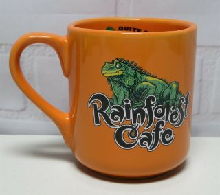 Rainforest Café Iggy Orange Large Coffee Mug Iguana 18oz