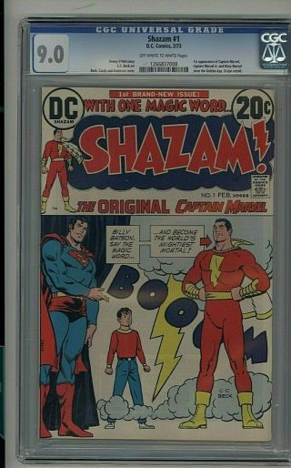 Shazam 1 1st Bronze Age Captain Marvel Dc Comics Key 1973 Cgc 9.  0