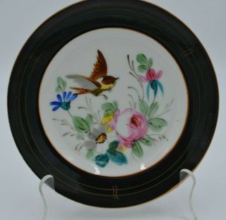 Vintage Handpainted Decorative Plate Floral And Bird 7 1/2 "