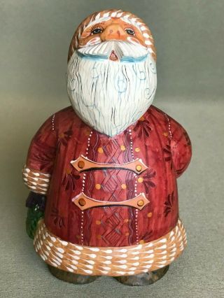 Christmas Figurine Russian Santa W/ Heart