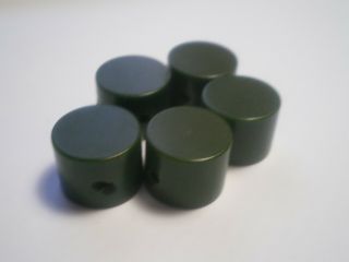 Vintage Green Bakelite Buttons Set Of 4 Cylinders 12mm X 8 Mm
