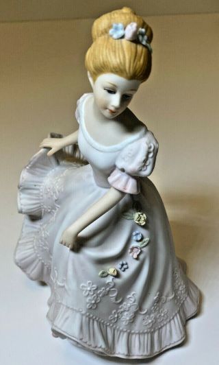 Vintage Homco Home Interiors Masterpiece Porcelain Lady Caroline 1993 Figurine