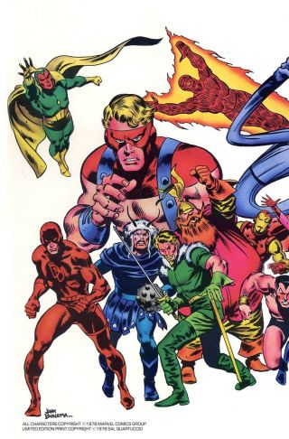 Art of John Buscema Marvel Art Promo Poster - 1978 - Cond & 2