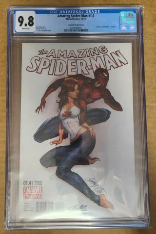 Spider - Man 1.  4 Campbell Variant Cover Cgc 9.  8