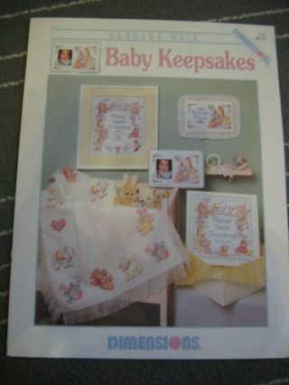 1992 Baby Keepsakes Barbara Mock Dimensions Counted Cross Stitch Book