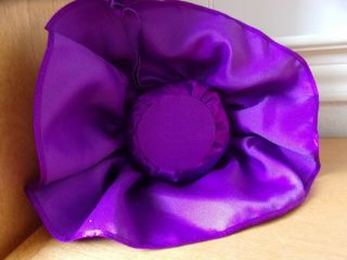 Half Doll Pin Cushion Only Purple Satin & White Lace`3 