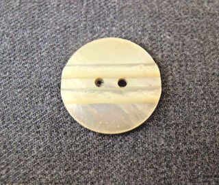 Antique Carved Stripes Mop Mother Of Pearl Rounded Button 7177