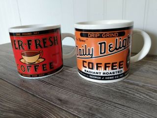Yester Year By Westwood Coffee Cups Mugs Old Coffee Ads Set Of 2 Vintage 1992