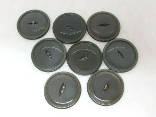Vintage 8 Large Grey Pearlized Buttons 1 3/8 "