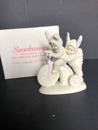 Dept 56 Snowbunnies " On A Tricycle Built For Two " Le 1997