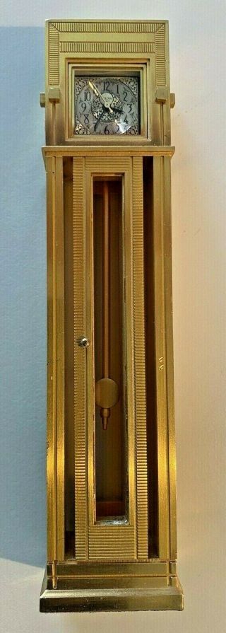 Rare Bulova Solid Brass Miniature Grandfather Clock