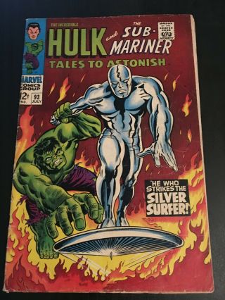 Tales To Astonish 93 Vg,  Classic Hulk/.  Silver Surfer Cover