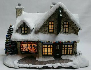 Thomas Kinkade Hawthorne Village House Santas Workshop Christmas Toys Lighted