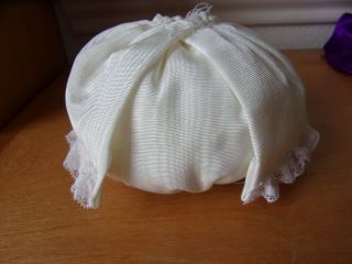 Half Doll Pin Cushion Only White Satin & Lace 3 1/2 " X 5 "