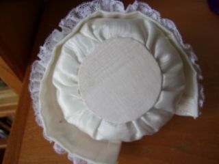 Half Doll Pin Cushion Only White Satin & Lace 3 1/2 