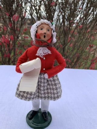 Byer’s Choice Caroler Christmas Figurine Girl With Sheet Music Vintage 1991
