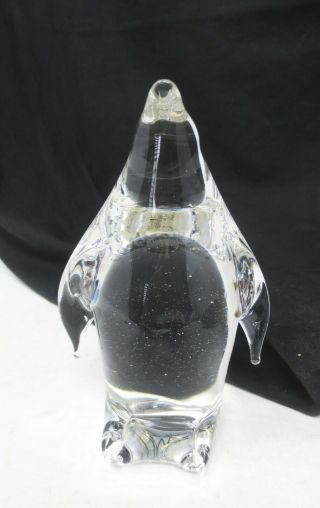 Legends Of Murano Penguin Clear Crystal Paperweight Figurine 4 - 3/4 " Tall