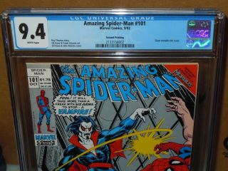 Spider - Man 101 Cgc 9.  4 Nm Graded Marvel Comics 1st Morbius In 2nd Print