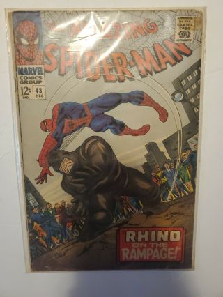 The Spider - Man 43 (dec 1966) 1st Appearance Of Mary Jane Rhino Key