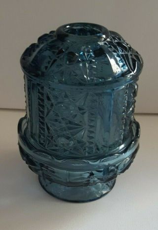 Vintage Home Interiors Homeco Crystal Candle Holder Blue