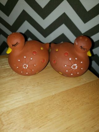 Holt Howard Chicken Salt And Peppers Red Clay Terra Cotta Japan