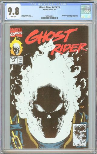 Ghost Rider V2 15 Cgc 9.  8 White Pages 3696260013 Glow - In - The - Dark