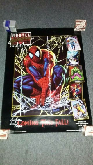 26 X 36 1992 Poster Spiderman Marvel Masterpieces Signed Joe Jusko /2500