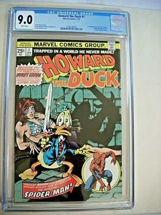 Marvel Howard The Duck 1 White Pages Cgc 9.  0 Vf/nm 1976