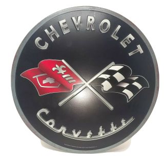 Chevrolet Corvette Flags Logo Metal Sign Decor Wall Art Collectible