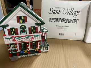 Dept 56 Christmas Snow Village Peppermint Porch Day Care 5485 2 Mib Retired Bldg