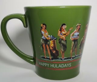 Tommy Bahama Holiday Happy Huladays Hula Girls Golf Tiki Coffee Mug Christmas