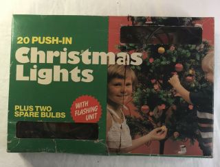 Christmas Lights Vintage Rainbow 20 Push In For Indoor Use W Flashing Unit