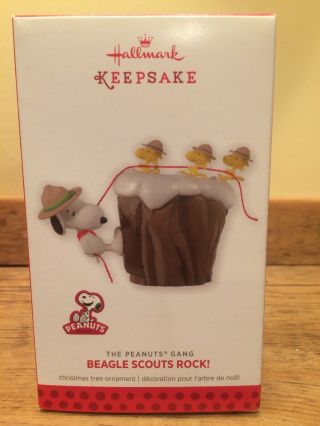 Hallmark Keepsake Ornament,  Beagle Scouts Rock Snoopy,  2013,  Box