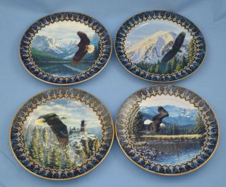 Frank Mittelstadt " Where Eagles Soar " 4 Collector Plates By Bradex