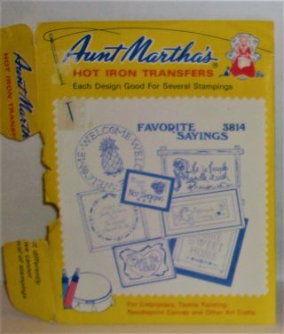 3814 Favorite Sayings Aunt Martha’s Iron - On Embroidery Transfers