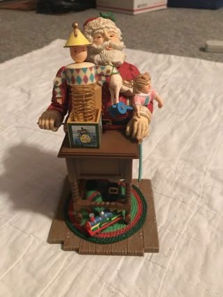 Enesco Moving Santa Claus With His Toys " My Favorite Things Music Box Mib