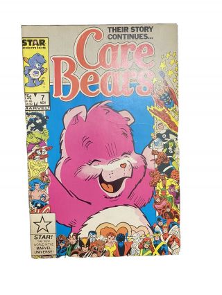 Care Bears 7 Marvel Star 1986 Comic Book.  Rare Popples Rear