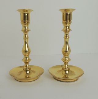 2 Baldwin Brass Candlesticks Candle Holders Colonial Farmhouse Early American 7 "