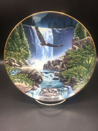 Sanctuary Falls - Spirits Of The Wild Collector Plate By Danbury
