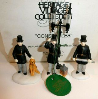 Dept 56 Heritage Village Set Of 3 Constables Figurines