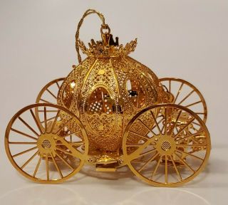 The Danbury Fantasy Carriage 1995 23k Gold Plated Annual Christmas Ornament