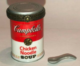 Vintage Phb Porcelain Hinged Trinket Box Chicken Noodle Soup Keepsake Minature