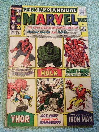 Marvel Tales Annual 1 Gd/vg 2 - Page Spread Of Nearly Every Hero Marvel 1964